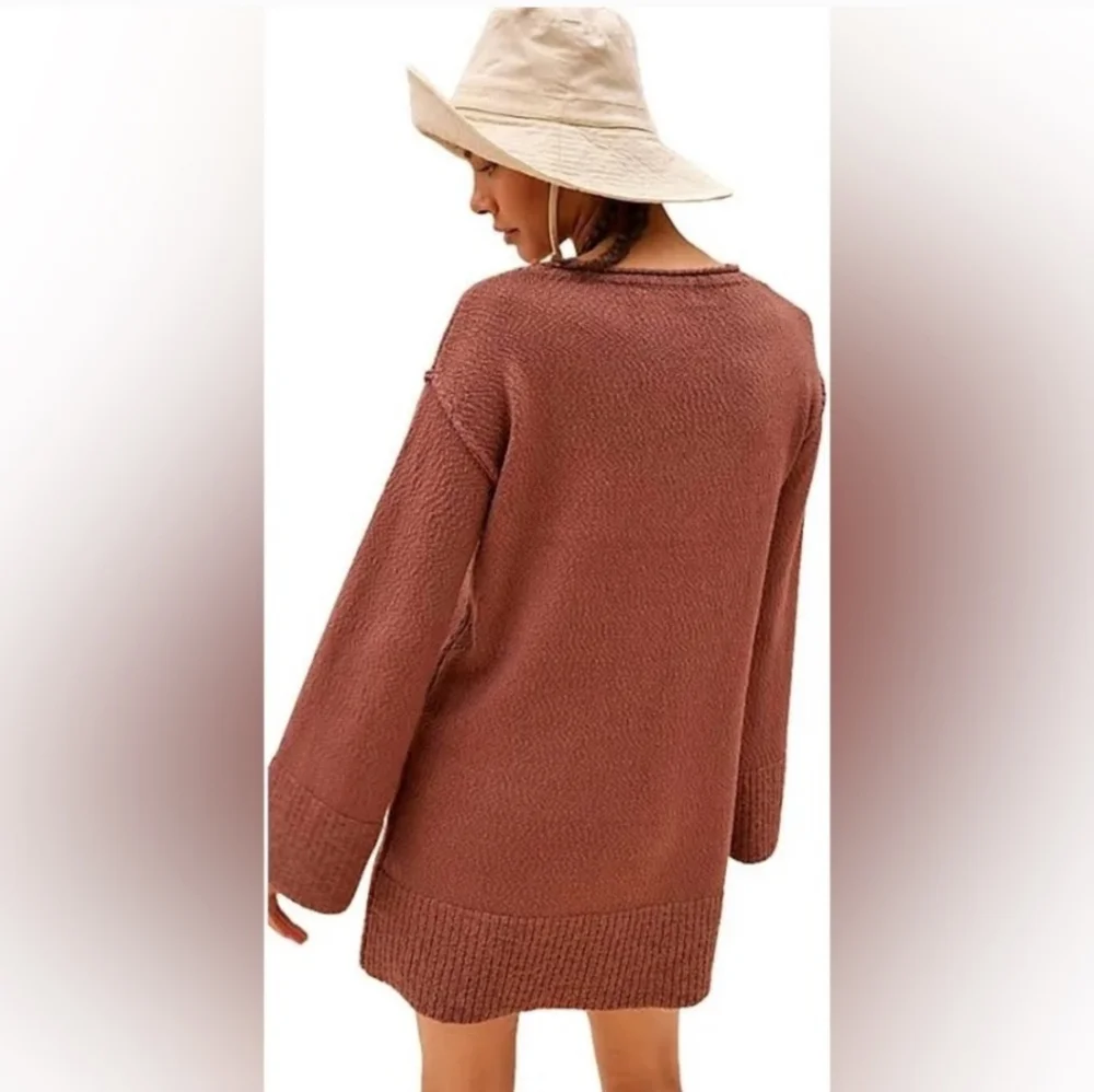 Fp Beach By Free People Melanie Tunic Sweater In Cacao